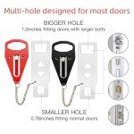 Travel Sleep EZ Door Jam(2-Pack),Portable Door Lock for Hotels, Homes, Apartments and Dorm Rooms, Extra Security & Privacy,Compact Design for Inward Opening Doors