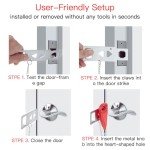 Travel Sleep EZ Door Jam(2-Pack),Portable Door Lock for Hotels, Homes, Apartments and Dorm Rooms, Extra Security & Privacy,Compact Design for Inward Opening Doors