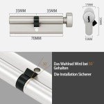 Thumb Turn Euro Cylinder Lock with 5 Keys