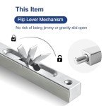 MOSECYOU Flush Bolt French Door Lock 6”, Bolt Latch for Double Doors, Flip Lever Mechanism, Door Top/Bottom Lock for Sliding/Patio/Storm Door(Satin Nickel, 6 in. - 1pack)