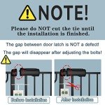 Flower Frail Extra Wide Baby Gate Black 53-57.5 Inch Wide Walk Through Pressure Mounted No Drill Long and Large Tension Metal Gate for Dog and Toddler