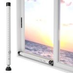 ERVNYNT Sliding Door Security Bar,17-50 Inch Adjustable 1 inch Diameter Window Lock Child Safety Locks for Doors Locking Window Safety Bar Constructed of Sturdy Metal for Home and Patio Door （White）