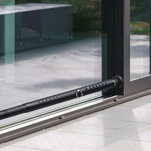 EUIJOIP Sliding Door Security Bar, 17-51 inch Adjustable Patio Door Security Bar Childproof Window Safety Bar for Apartment Bedroom Bottom of Door Heavy Duty Interior Black