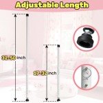 ERVNYNT Sliding Door Security Bar,17-50 Inch Adjustable 1 inch Diameter Window Lock Child Safety Locks for Doors Locking Window Safety Bar Constructed of Sturdy Metal for Home and Patio Door （White）