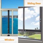 EUIJOIP Sliding Door Security Bar, 17-51 inch Adjustable Patio Door Security Bar Childproof Window Safety Bar for Apartment Bedroom Bottom of Door Heavy Duty Interior Black