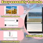 ERVNYNT Sliding Door Security Bar,17-50 Inch Adjustable 1 inch Diameter Window Lock Child Safety Locks for Doors Locking Window Safety Bar Constructed of Sturdy Metal for Home and Patio Door （White）
