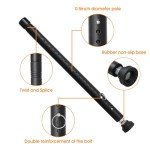 EUIJOIP Sliding Door Security Bar, 17-51 inch Adjustable Patio Door Security Bar Childproof Window Safety Bar for Apartment Bedroom Bottom of Door Heavy Duty Interior Black