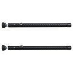 Starbover 2pcs Sliding Door Security Bar, Adjustable Window Security Locks with Rubber Tips 45-128 cm, Patio Door Security Lock Black for Home Apartment
