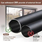 Starbover 2pcs Sliding Door Security Bar, Adjustable Window Security Locks with Rubber Tips 45-128 cm, Patio Door Security Lock Black for Home Apartment