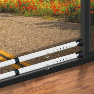 2 Pack Sliding Door Security Bar, 16"-51" Adjustable Sliding Glass Door Security Bar, Suitable for Patio Door and Sliding Window, White