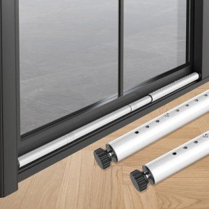 Sliding Door Security Bar Inside 17.7-50.5 Inches Adjustable Patio Glass Door Security Bars Window Dowel Security Bar Stopper for Home Apartment Safety White (2, White)