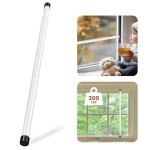 Sliding Door Security Bar, 16.5 to 47 Inch Adjustable Sliding Glass Door Lock, 1 Inch Diameter Heavy Duty Window Security Bars with Rubber Tips, for Patio Door Security Bar, Windows.White.