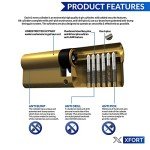 XFORT Brass Euro Cylinder Lock with 3 Keys