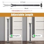 JAOTREL Upgraded Bold Door Stoppers - Door Security Bar Door Jam, Heavy Duty Stoppers Adjustable Jammer for Home, Apartment, Travel,Hotel Room (Black)