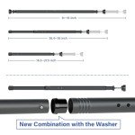 Adjustable Security Bar for Sliding Glass Door - Heavy Duty Patio Door Lock Bar for Home Security and Child Safety(16.5-51 inch)(1 Pcs, Black)
