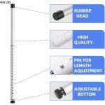Sliding Door Security Bar Inside 17.7-50.5 Inches Adjustable Patio Glass Door Security Bars Window Dowel Security Bar Stopper for Home Apartment Safety White (2, White)