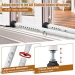 Sliding Door Security Bar - 18-51'' Adjustable Sliding Glass Door&Window Lock Bar,Reinforced Heavy Duty Window Stopper Security Bars Inside for Patio Home Apartment Safety,White