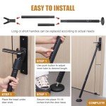JAOTREL Upgraded Bold Door Stoppers - Door Security Bar Door Jam, Heavy Duty Stoppers Adjustable Jammer for Home, Apartment, Travel,Hotel Room (Black)