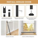 Sliding Door Security Bar and Door Stoppers Security, 2-in-1 Adjustable Length Door Lock Window Security Bar, Heavy Duty Stopper for Home, Apartment and Travel (Black)