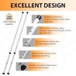 2 Pack Sliding Door Security Bar, 16"-51" Adjustable Sliding Glass Door Security Bar, Suitable for Patio Door and Sliding Window, White