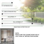 Sliding Door Security Bar Inside 17.7-50.5 Inches Adjustable Patio Glass Door Security Bars Window Dowel Security Bar Stopper for Home Apartment Safety White (2, White)