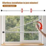 Sliding Door Security Bar - 18-51'' Adjustable Sliding Glass Door&Window Lock Bar,Reinforced Heavy Duty Window Stopper Security Bars Inside for Patio Home Apartment Safety,White