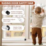 Sliding Door Security Bar, 16.5 to 47 Inch Adjustable Sliding Glass Door Lock, 1 Inch Diameter Heavy Duty Window Security Bars with Rubber Tips, for Patio Door Security Bar, Windows.White.