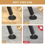 Sliding Door Security Bar and Door Stoppers Security, 2-in-1 Adjustable Length Door Lock Window Security Bar, Heavy Duty Stopper for Home, Apartment and Travel (Black)