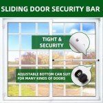 Sliding Door Security Bar Inside 17.7-50.5 Inches Adjustable Patio Glass Door Security Bars Window Dowel Security Bar Stopper for Home Apartment Safety White (2, White)