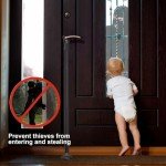 JAOTREL Upgraded Bold Door Stoppers - Door Security Bar Door Jam, Heavy Duty Stoppers Adjustable Jammer for Home, Apartment, Travel,Hotel Room (Black)