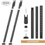 Sliding Door Security Bar and Door Stoppers Security, 2-in-1 Adjustable Length Door Lock Window Security Bar, Heavy Duty Stopper for Home, Apartment and Travel (Black)