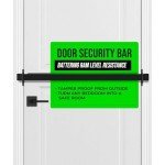 Door Security Bar-by Doorricade-Secure The Entire Width of Your Inward Opening Front Door-Safe Room. Fits Doors 33"-36" Wide-Black Edition.