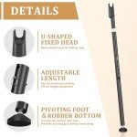 Sliding Door Security Bar and Door Stoppers Security, 2-in-1 Adjustable Length Door Lock Window Security Bar, Heavy Duty Stopper for Home, Apartment and Travel (Black)