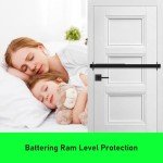 Door Security Bar-by Doorricade-Secure The Entire Width of Your Inward Opening Front Door-Safe Room. Fits Doors 33"-36" Wide-Black Edition.