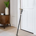 Sliding Door Security Bar and Door Stoppers Security, 2-in-1 Adjustable Length Door Lock Window Security Bar, Heavy Duty Stopper for Home, Apartment and Travel (Black)