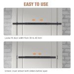 Door Barricade,Door Lock Latch,Black-30-40" Adjustable,Door Barricade Security bar,Security bar for Front Door,Doorricade Security Door bar,Door Security bar from Inside,Door Security bar