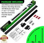Door Security Bar-by Doorricade-Secure The Entire Width of Your Inward Opening Front Door-Safe Room. Fits Doors 33"-36" Wide-Black Edition.