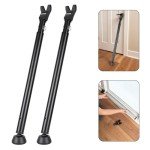 BRINKS- Portable Door Security Bar, Black, 2 Pack- Adjustable Security Door Jammer- Fits Standard Sliding Doors, Hinged Doors, and Windows- for Travel, Home, Dorm