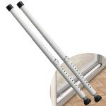 DIIG Sliding Door Security Bar 2packs，17.7-50.5inch Adjustable Locking Window Safety Bar with Rubber Tips,Diameter 1inch Window Security Bar for Home Apartment （White 2Packs）