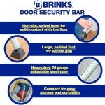 BRINKS- Portable Door Security Bar, Black, 2 Pack- Adjustable Security Door Jammer- Fits Standard Sliding Doors, Hinged Doors, and Windows- for Travel, Home, Dorm