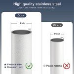 DIIG Sliding Door Security Bar 2packs，17.7-50.5inch Adjustable Locking Window Safety Bar with Rubber Tips,Diameter 1inch Window Security Bar for Home Apartment （White 2Packs）