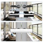 Qivine Patio Door Security Lock, French Door Lock with On and Off Buttons, High Security Locks for Doors Fix Bar, Door Security Devices Easy Install for European Style Double Door Handle
