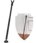 Door Stoppers Security Bar, 3-in-1 Apartment Patio Sliding Door Security Bar from Inside, Adjustable Front Door & Window Barricade Security Stick for Home Safety, Door Jammer Lock Protector, Black