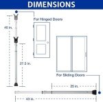 BRINKS- Portable Alarm Door Security Bar, Silver, 121dB Alarm Level- Adjustable Security Door Jammer- Fits Standard Sliding Doors, Hinged Doors, and Windows- for Travel, Home, Dorm