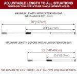 AceMining Sliding Door Security Bar,Heavy Duty Sliding Patio Door Lock Bar, 20-50inch Adjustable Multi-use Window Security Bars, Sliding Door Stopper,White,2Pack