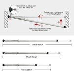 DIIG Sliding Door Security Bar 2packs，17.7-50.5inch Adjustable Locking Window Safety Bar with Rubber Tips,Diameter 1inch Window Security Bar for Home Apartment （White 2Packs）