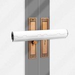 Qivine Patio Door Security Lock, French Door Lock with On and Off Buttons, High Security Locks for Doors Fix Bar, Door Security Devices Easy Install for European Style Double Door Handle