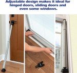 BRINKS- Portable Door Security Bar, Black, 2 Pack- Adjustable Security Door Jammer- Fits Standard Sliding Doors, Hinged Doors, and Windows- for Travel, Home, Dorm