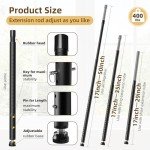 Sliding Door Security Bar Adjustable Inside,17-50 Inches Window Stopper Security Bar with Rubber Base,Lock for Patio Sliding Glass Door/Sliding Window/Child Safety/Burglar Proof (Black - 2 Pack)