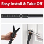 Door Stoppers Security Bar, 3-in-1 Apartment Patio Sliding Door Security Bar from Inside, Adjustable Front Door & Window Barricade Security Stick for Home Safety, Door Jammer Lock Protector, Black